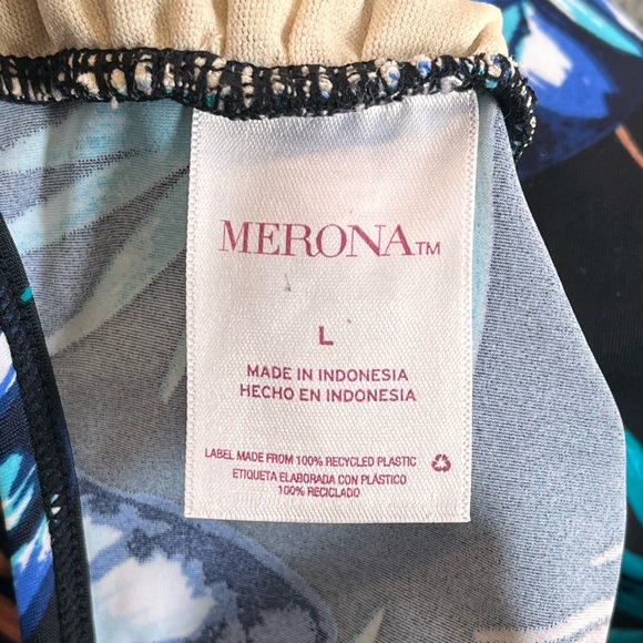 Last chance…Target Merona Swimsuit One Piece Boho Tropical Palm L Large - Picture 4 of 7